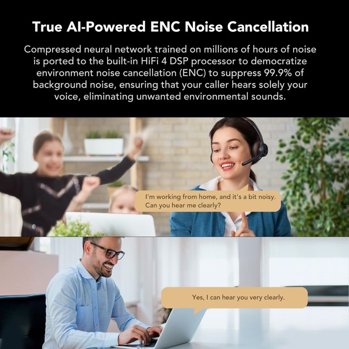 Căști Bluetooth NUROUM cu microfon, microfoane cu anularea zgomotului