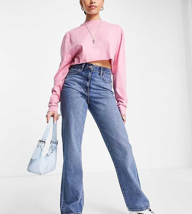 Blugi drepti cu talie inalta x005 unisex 90s jean Collusion - XL