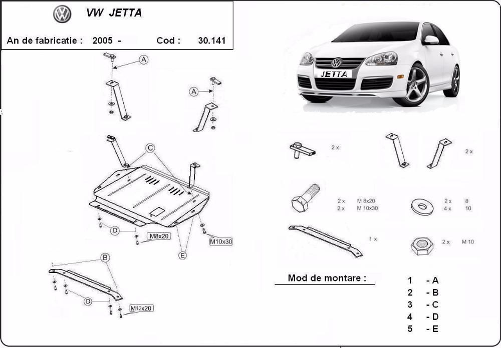Scut metalic pentru motor VW Jetta 2005-2011 - otel 2mm