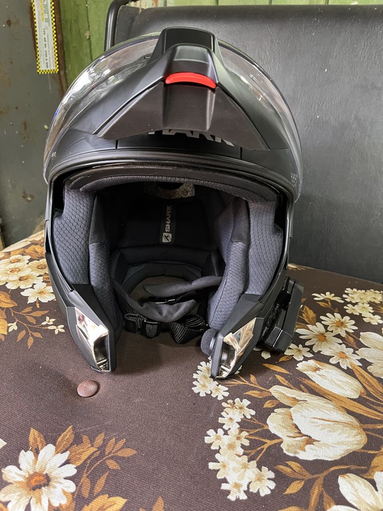 Каска SHARK Evojet black XS размер с интерком
