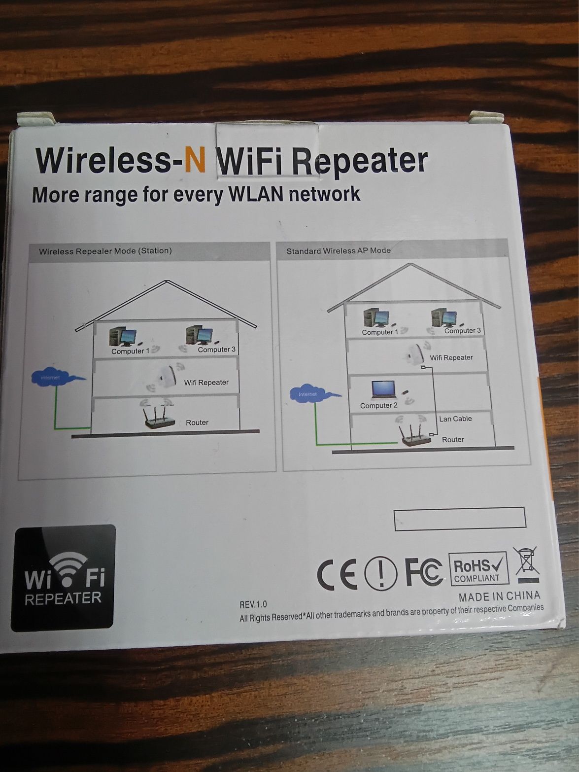 Усилитель вайфай репитер wifi c LAN RG45 на роутер модем новый