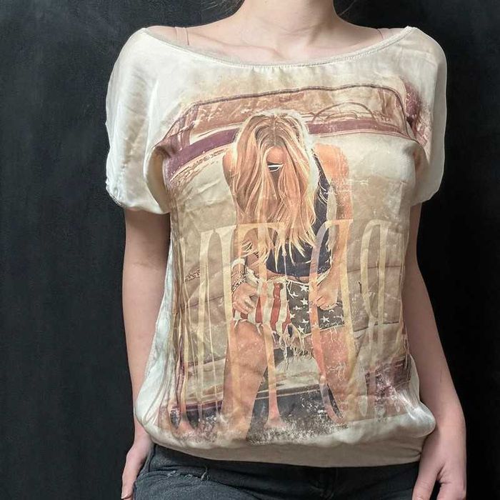 Tricou bej Bershka