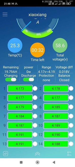 Smart BMS 7s 8s 9s 10s 11s 12s 13s 14S 15S 16S 17S + Bluetooth inclus