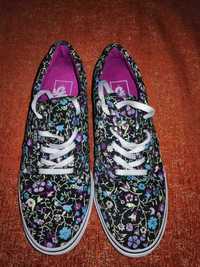 Pantofi tenisi de panza multicolor floral negru albastru mov Vans 37