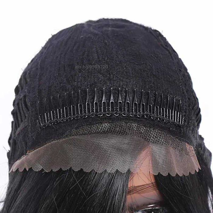 Асиметрична черна къса боб перука на път на една страна