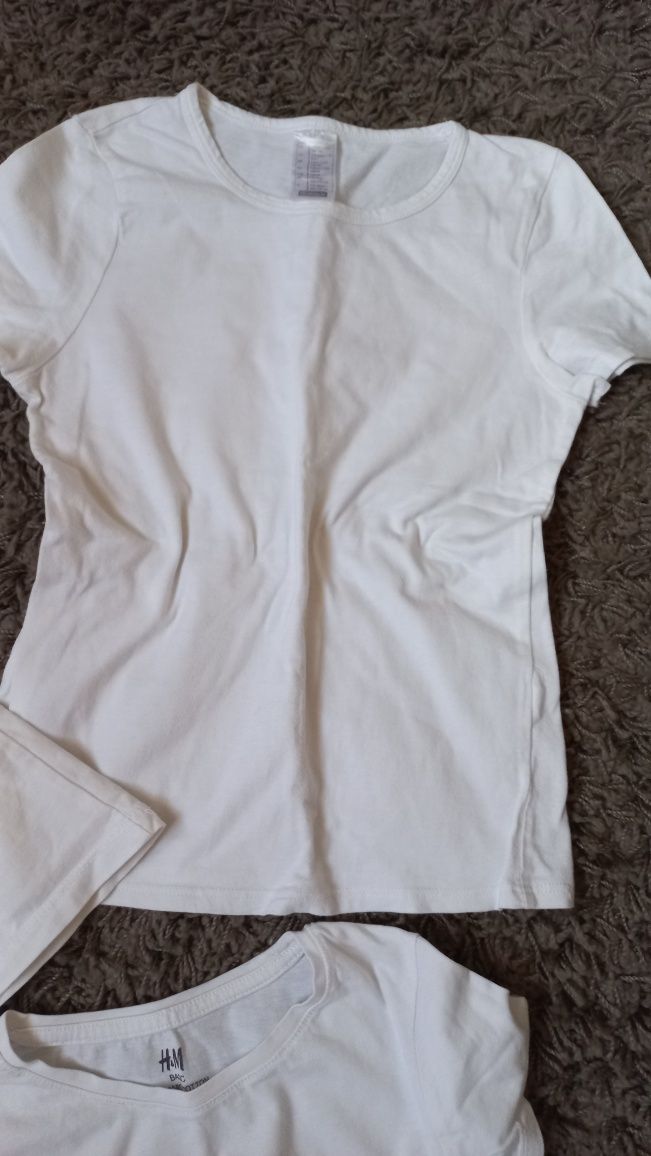 Lot tricouri albe 134 cm