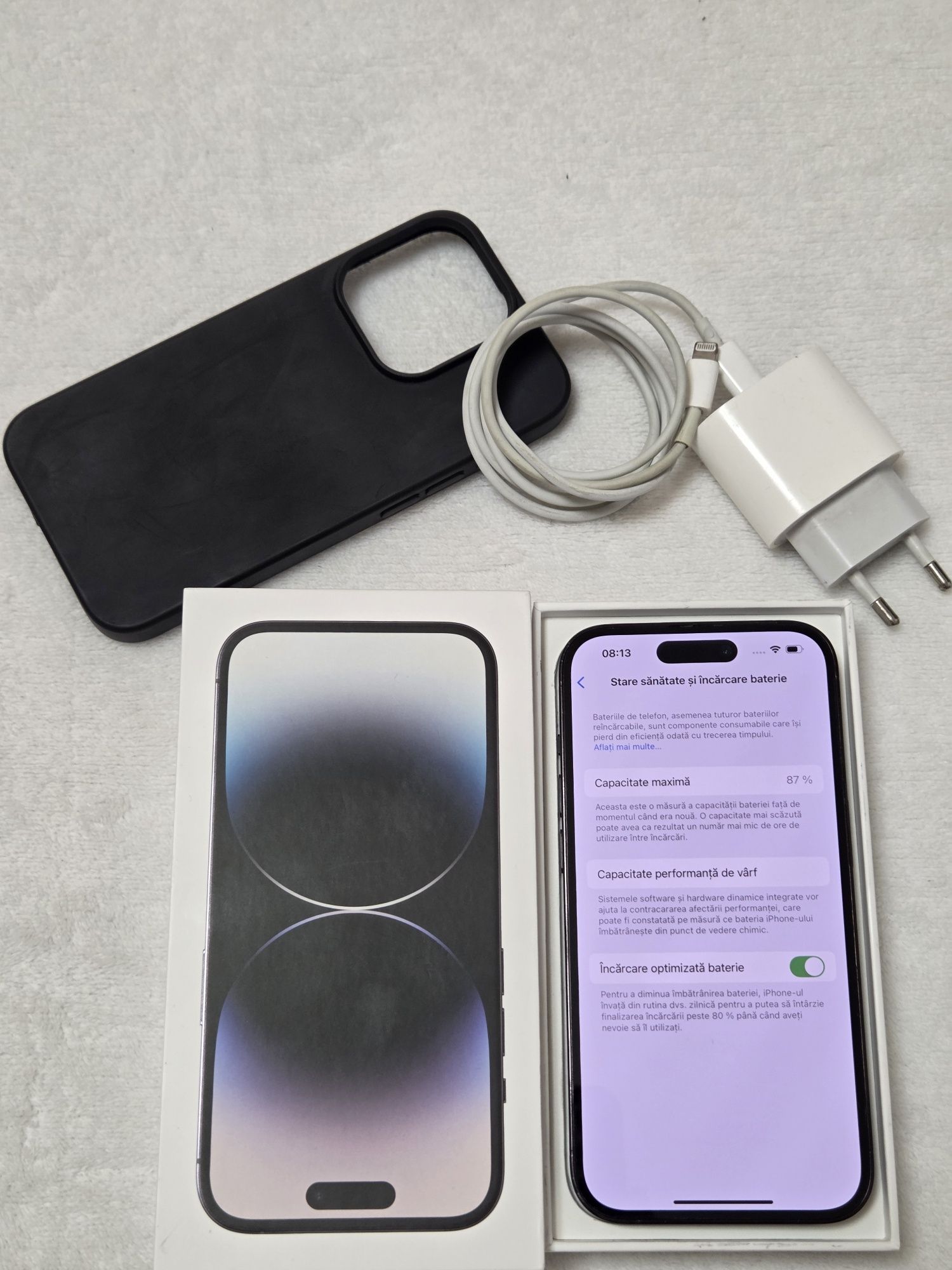 Iphone 14 pro  Black 128GB baterie 87% ,Full box