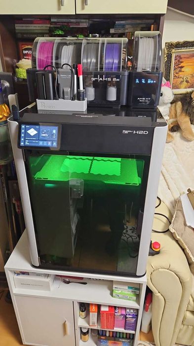 BambuLab H2D combo AMS2PRO, HT, laser 10W, cutter, plotter, accesorii