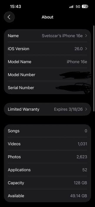 iPhone 16e black 128 gb Barter