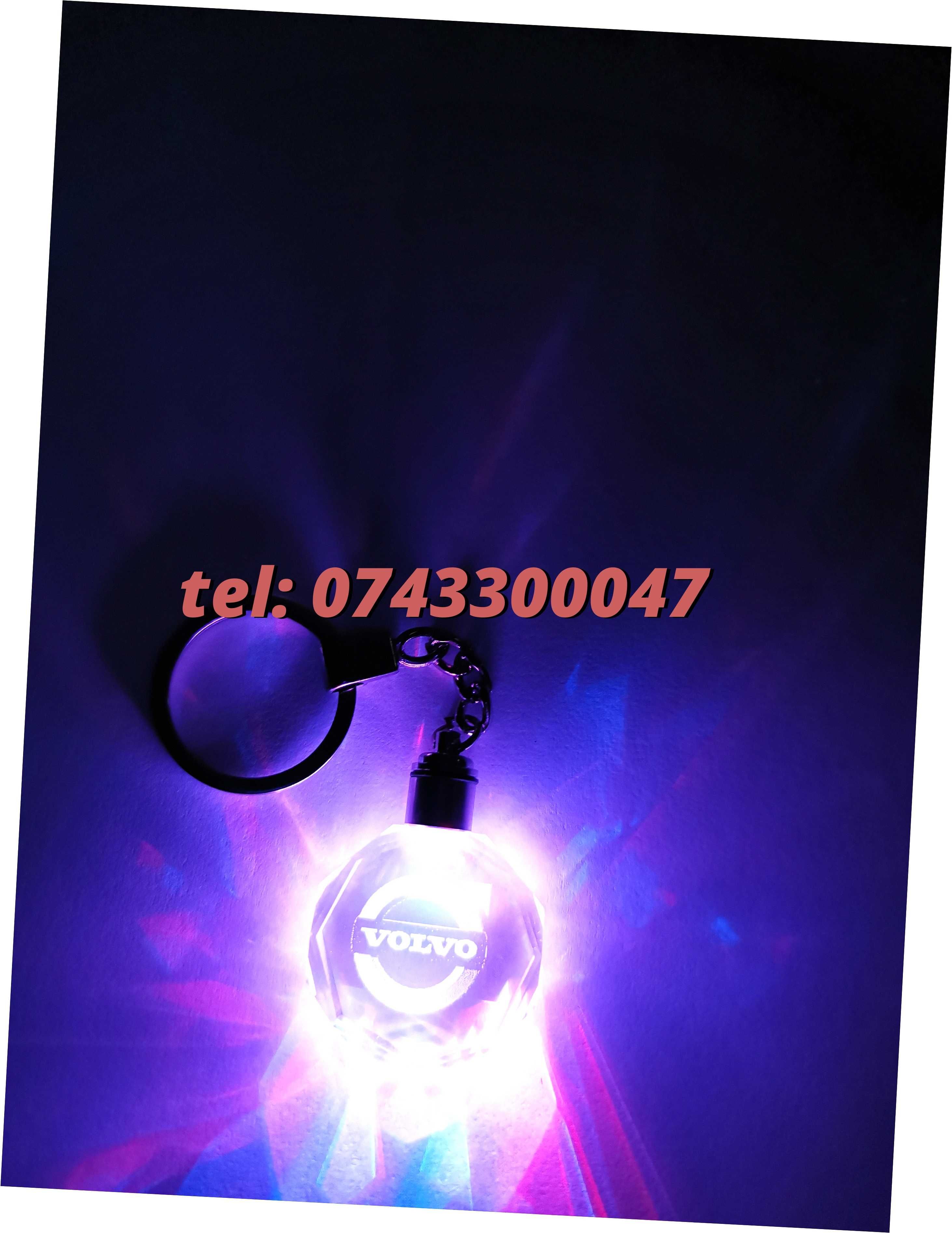 Promotie Breloc Din Sticla Led 6 Culori Volvo