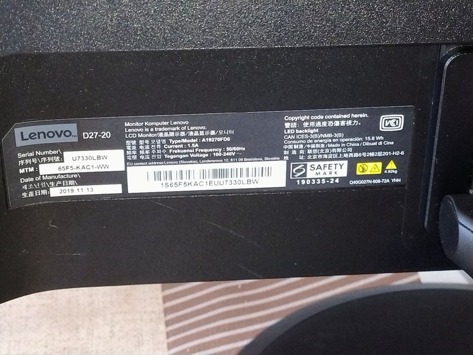 Monitor Lenovo D27 20