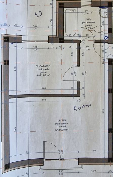 Comision 0! Apartament 1 cameră 40 mpu., etaj 1.!