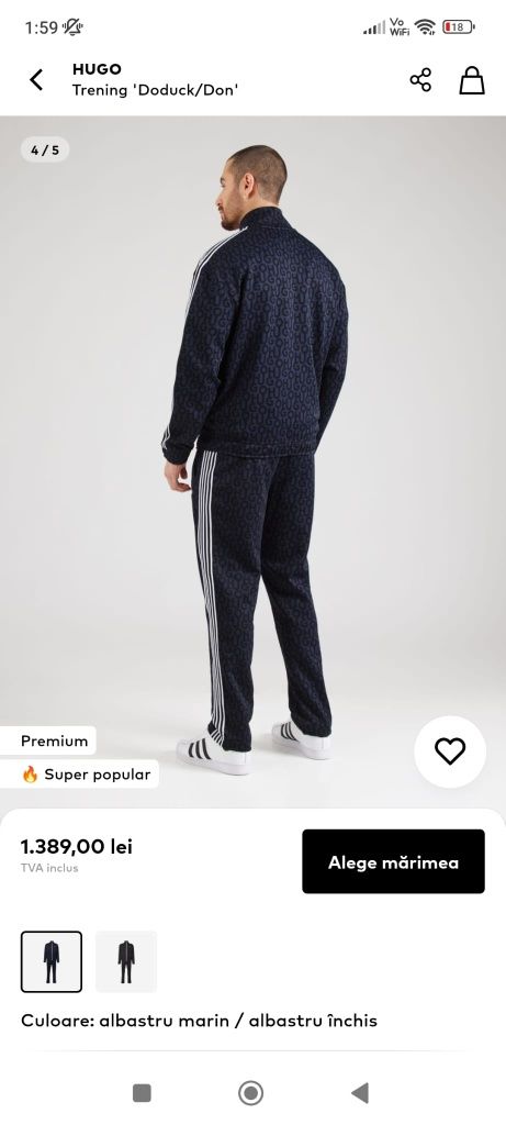 Trening  Hugo BOSS original 100% nou cu eticheta marimea L colectia no