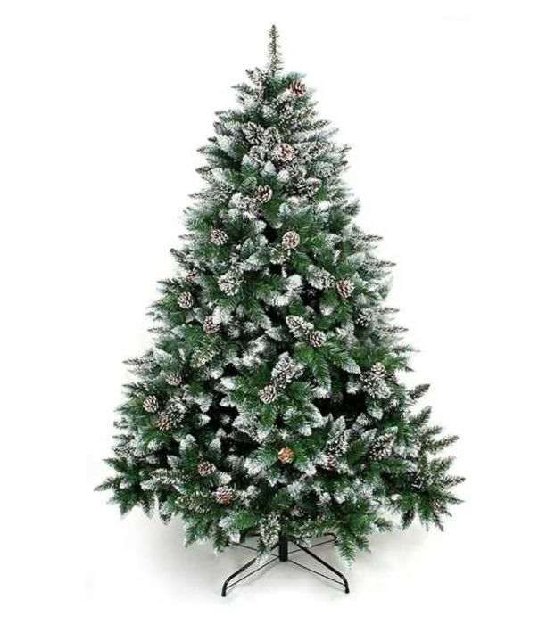 Brad artificial Yorbay 180 cm, Conuri de Pin și Zăpadă Artificială