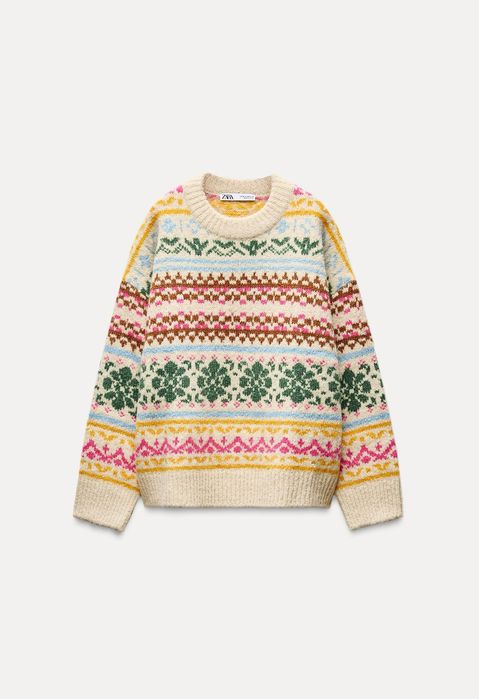 Многоцветен дамски пуловер ZARA, размер L