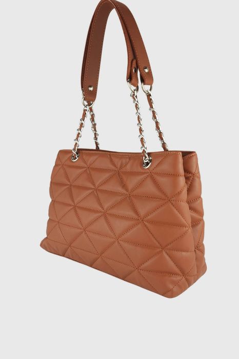 НОВО! ЛИКВИДАЦИЯ! Капитонирана дамска чанта от еко кожа-медно