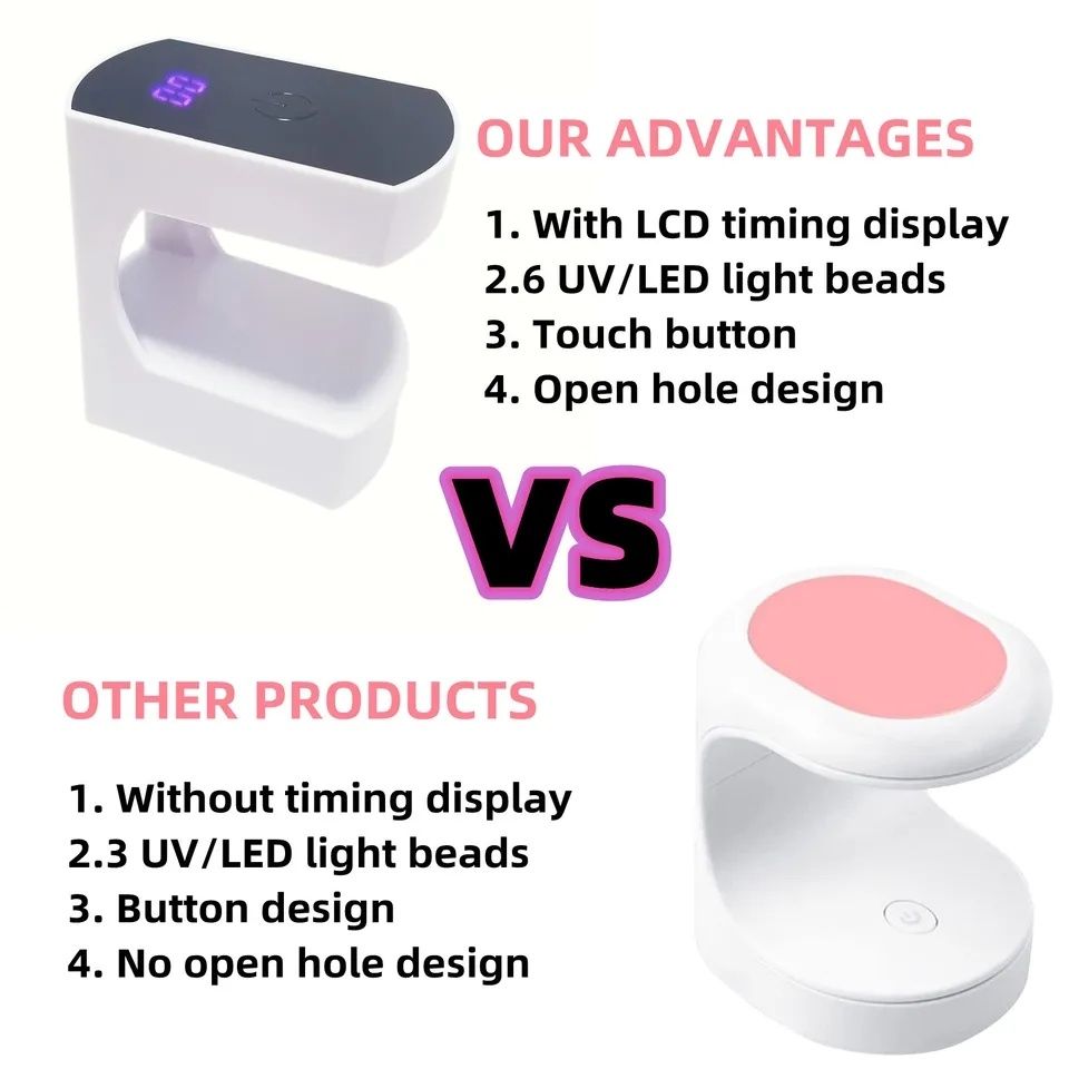 Lampa mini UV/LED cu buton touch si timer