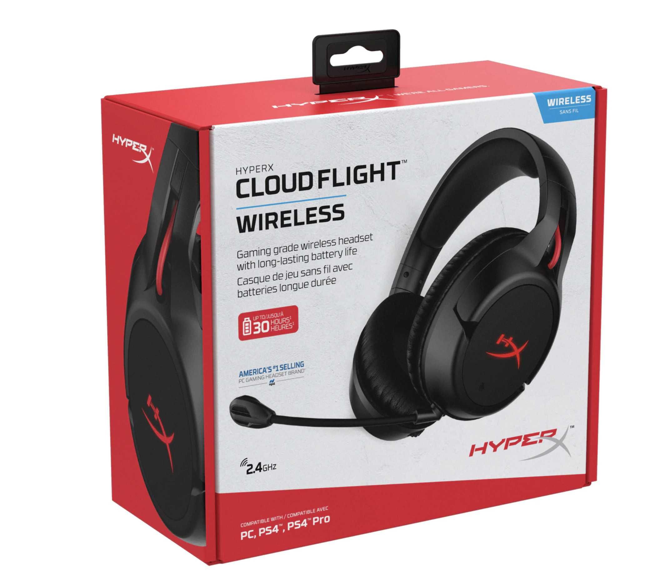 Безжични Гейминг Слушалки Gaming HyperX Cloud Flight, Черен