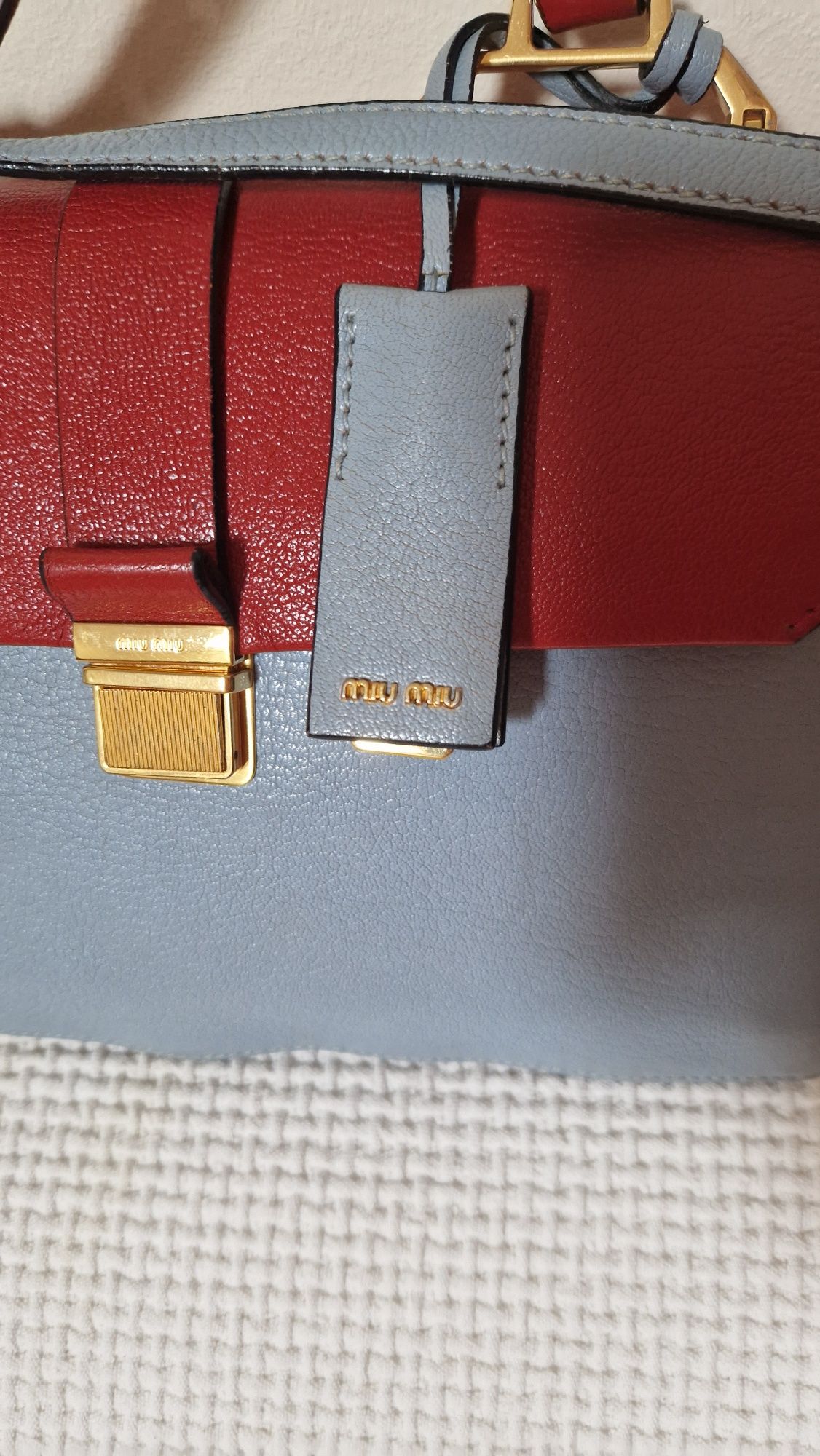 Geanta Miu Miu Two Tone Leather Madras