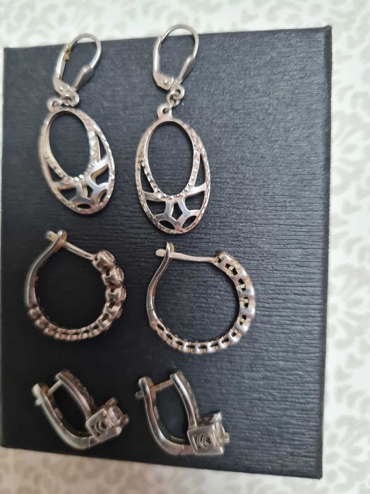 3 perechi cercei  din argint