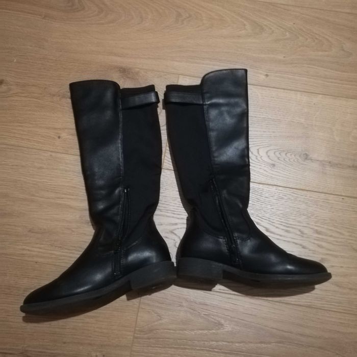 Cizmulițe înalte din piele naturală - pentru fetițe - import Anglia