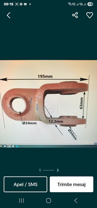 Cupla remorcare tractor utilaje agricole din otel foarte calitativa pr