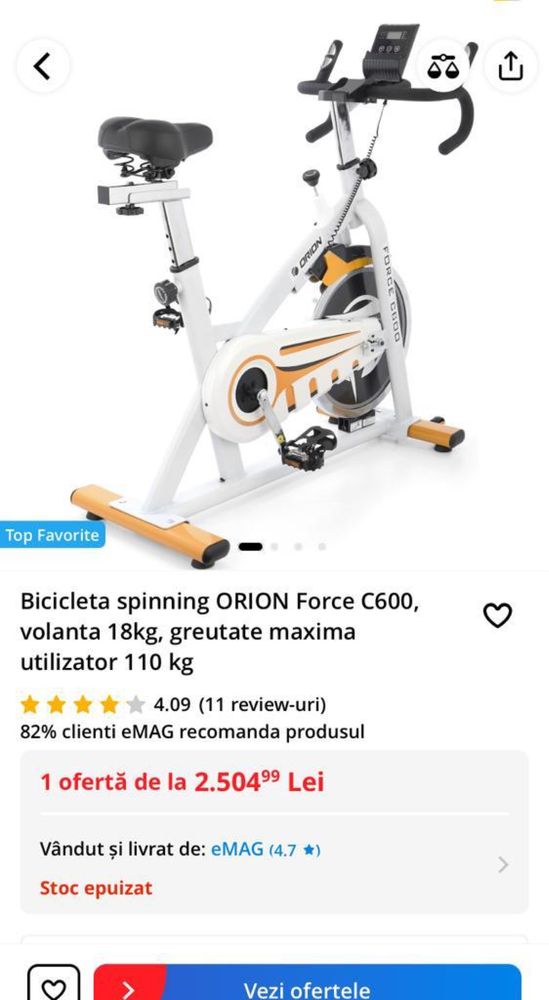 Vând bicicleta Orion Force C600