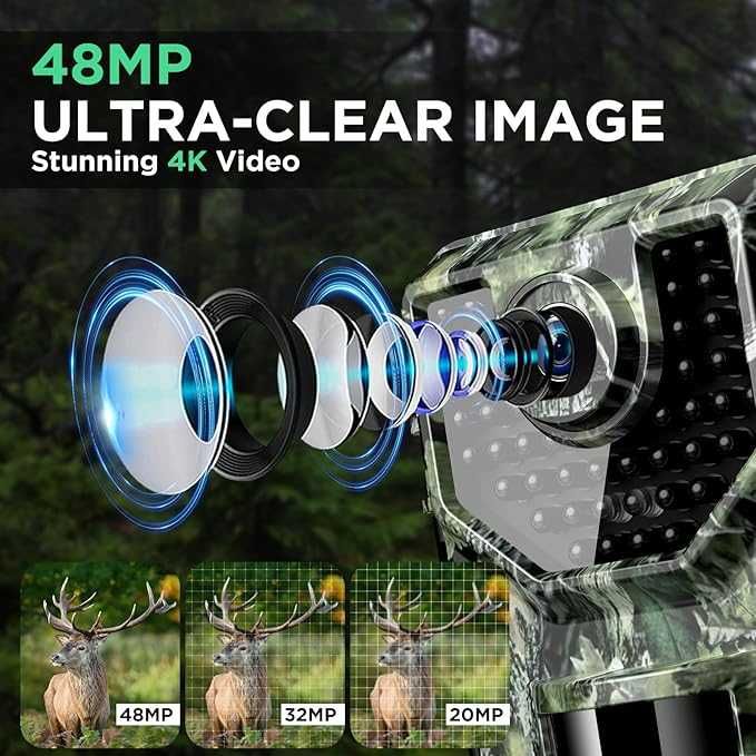 Vikeri 1520P 20MP ловна камера с нощно виждане, активирана с движение