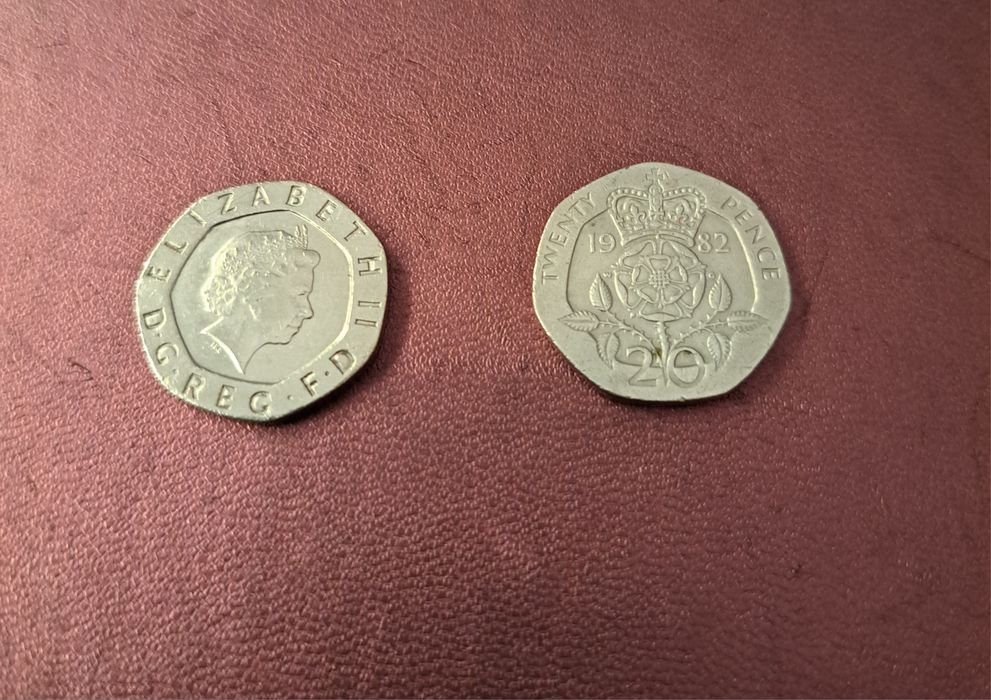 Moneda 20 pence Reg. Elisabeta ll 1982