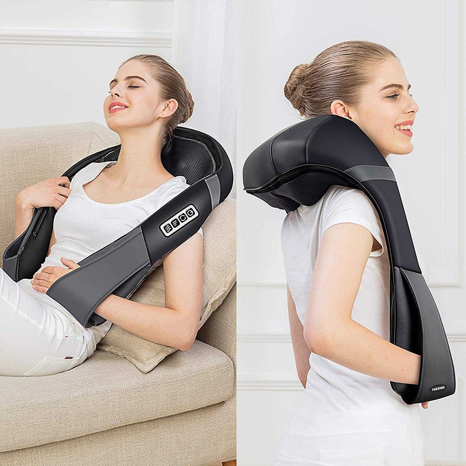 TAKRINK Шиацу масажор за шия и рамена, 3D-въртящи се масажни ролки