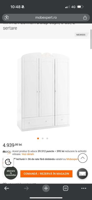 Dormitor fetita Mobexpert gama White Flowers