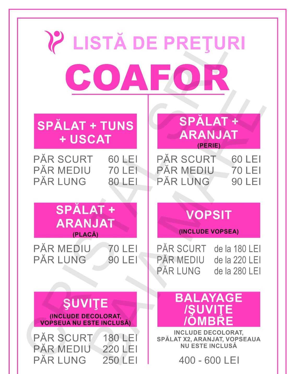 Coafeza,servicii de înfrumusețare