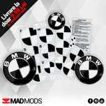 Set Stickere Embleme Negru cu Alb BMW Seria 1 2 3 4 5 6 7 8 X i M