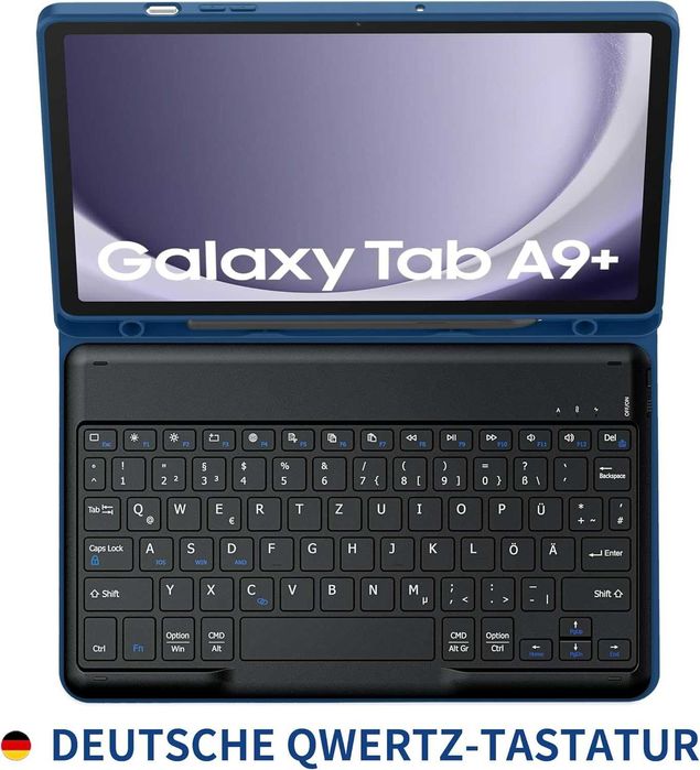 EasyAcc Husă cu Tastatură QWERTZ, Samsung Galaxy Tab S9+, 12,4 Inch