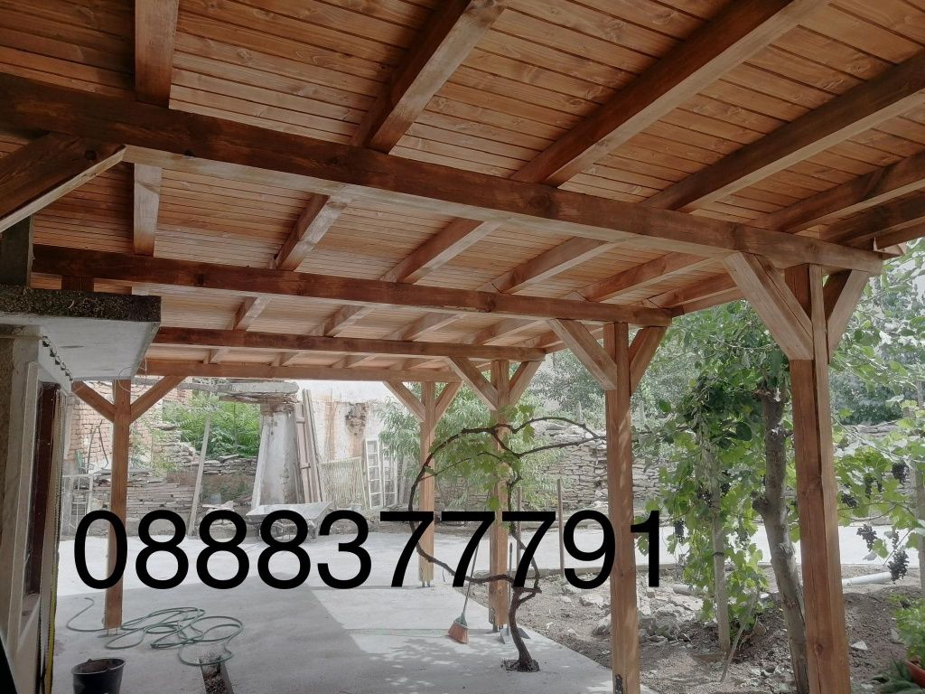 Изграждане на дървени веранди, навеси и покриви