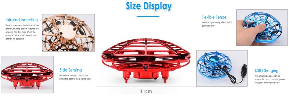 Mini drona OZN disc zburator. Senzor infrarosu. Noua ambalata!