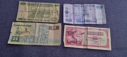 Bancnote vechi: Egipt, Rwanda, Yugoslavia