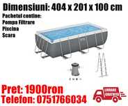 Piscina Copii Dreptunghiulara Cadru 404x201x100cm SET LivratGRATUIT