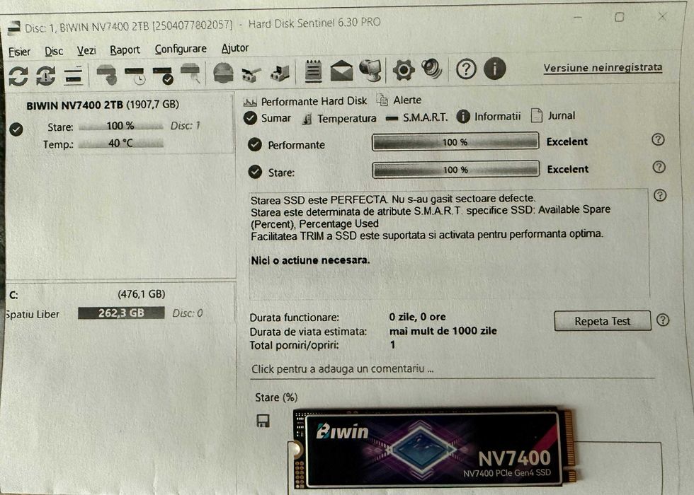 SSD BIWIN Black Opal NV7400 2TB Gen4x4 NVMe M.2 2280 PCIe 4.0