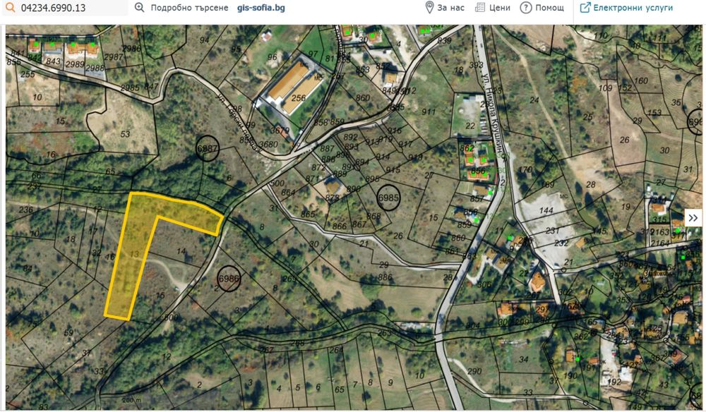 Имот с. Бистрица, София