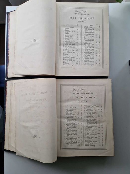 Antique   Pictorial Family Bible Biblia  (2 volume), 1852 , engleza