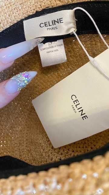 Шапка Селин*Celine Triomphe Raffia bucket hat original