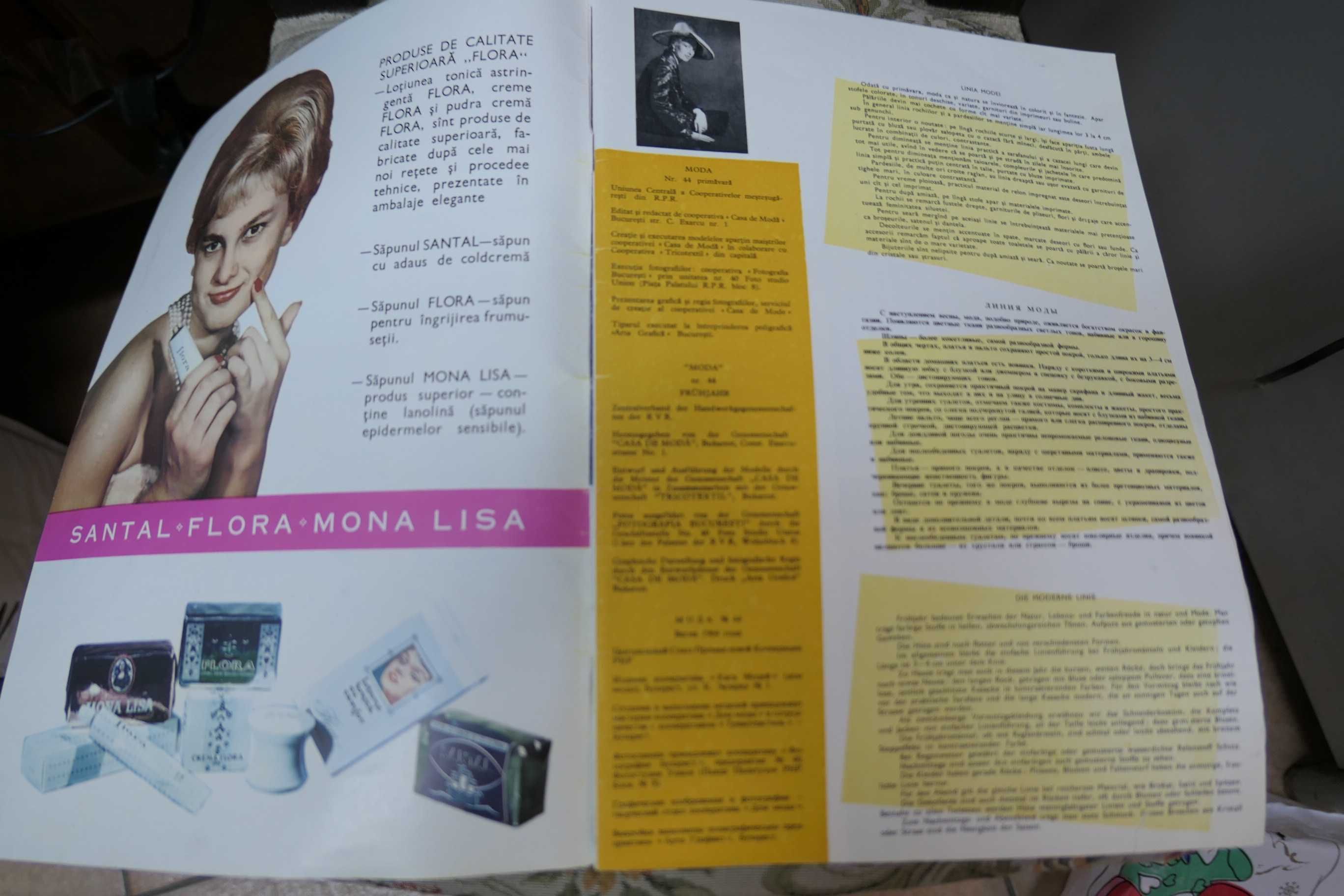 Revista MODA NR.44 SI 45 PRIMAVARA SI Vara 1964 Romania RPR