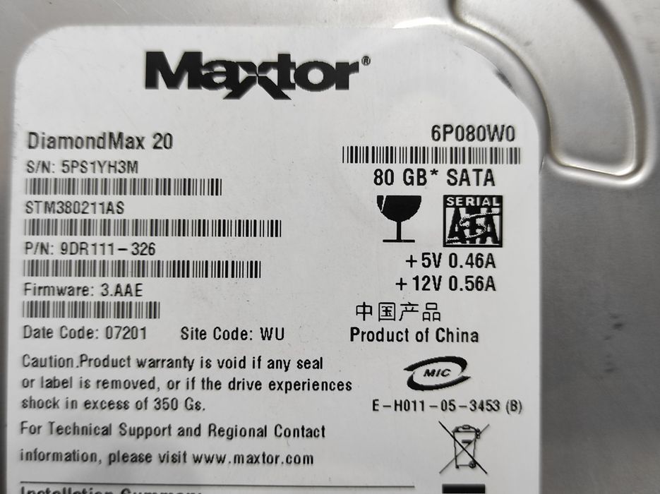 Хард диск Maxtor 80GB