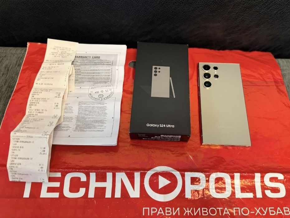 КАТО НОВ 512GB Samsung S24 Ultra Технополис Гаранция 2026 Gray | Сив
