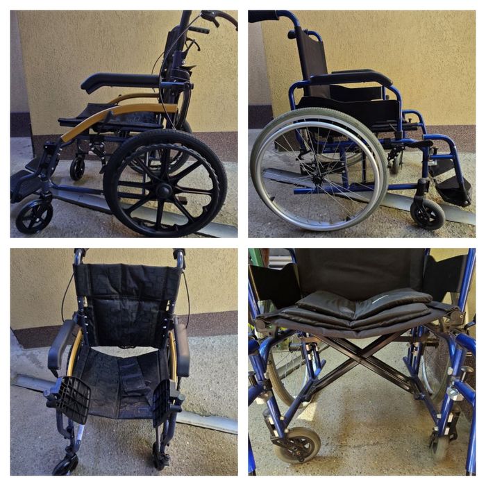 Scaune rulante pliabile carucioare handicap nou 450 neg + sh f bun 300