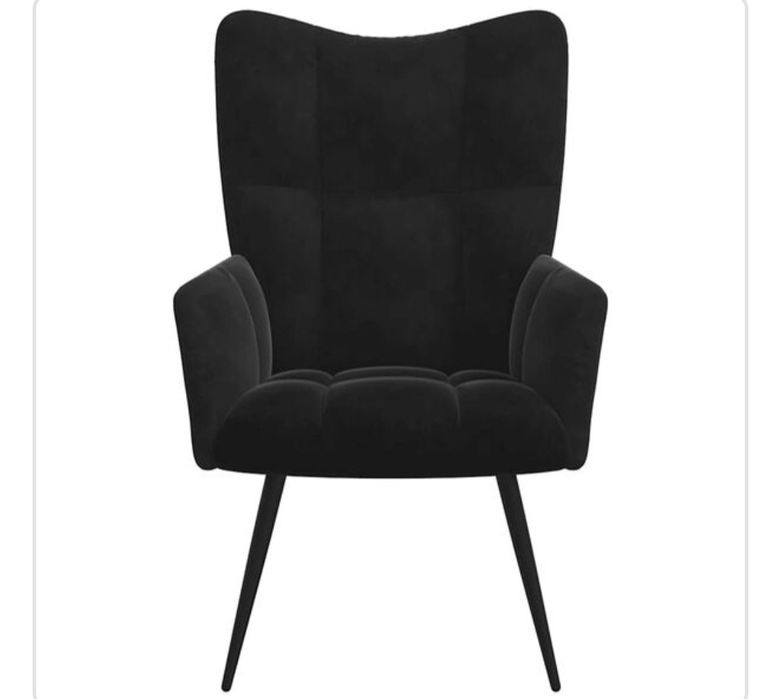 Кресло черно кадифе с мемори пяна 2бр