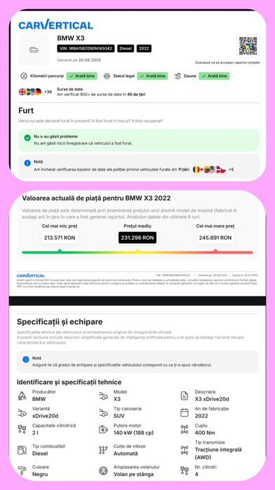 Schimb Bmw X3 2.0d 2022, 190 cp, M-Paket Ventilație Memorii Panoramic