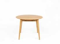 Masa lemn de stejar extensibila, GENEVA rotunda, natur, Ø100+40 cm