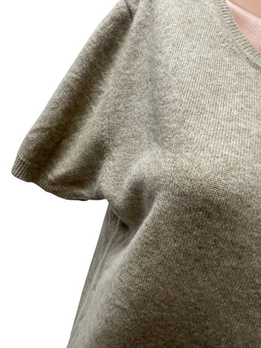 MADDISON размер L / XL кашмирен пуловер 100% КАШМИР къс ръкав бежов